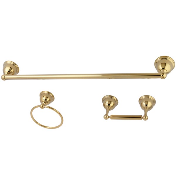 Kingston Brass Restoration 3-Piece Bathroom Hardware, Polished Brass BAK396148PB - main